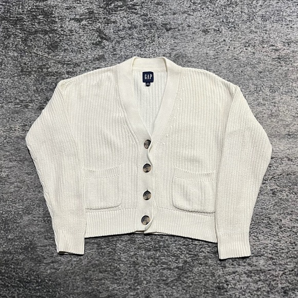 GAP Sweaters - Vintage Gap Cardigan Knit Sweater Womens Small White‎ Grandma Core Preppy Y2K